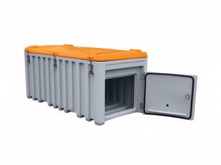 Cemo CEMbox 750 Liter grau/orange mit Seitentr 50 x 45 cm