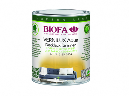 BIOFA 513537 Vernilux Aqua Decklack seidenmatt 5,0 Liter