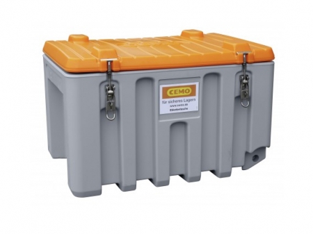 Cemo CEMbox 750 Liter, grau/orange, kranbar, mit Seitentr