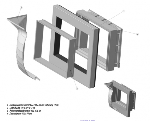 Lichtschächte, Lüftungsschächte und Montagedämmelemente
