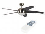 Deckenventilator Melton Nickel, Flgel braun/ Wanaque inkl. Fern