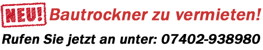 Bautrockner mieten